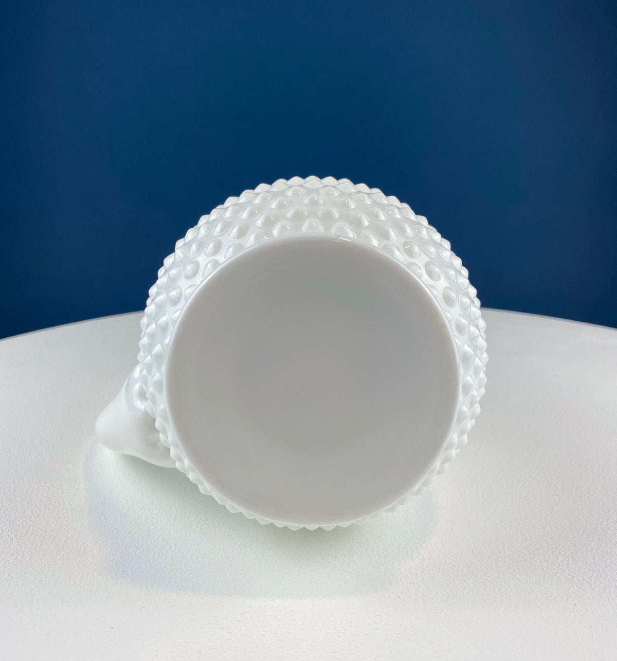 Milk Glass Hobnail Splash Vase. Fenton White Glass Flower Vase with Rims that Looks Like Splash. Collectible Vase. Wedding Gift.