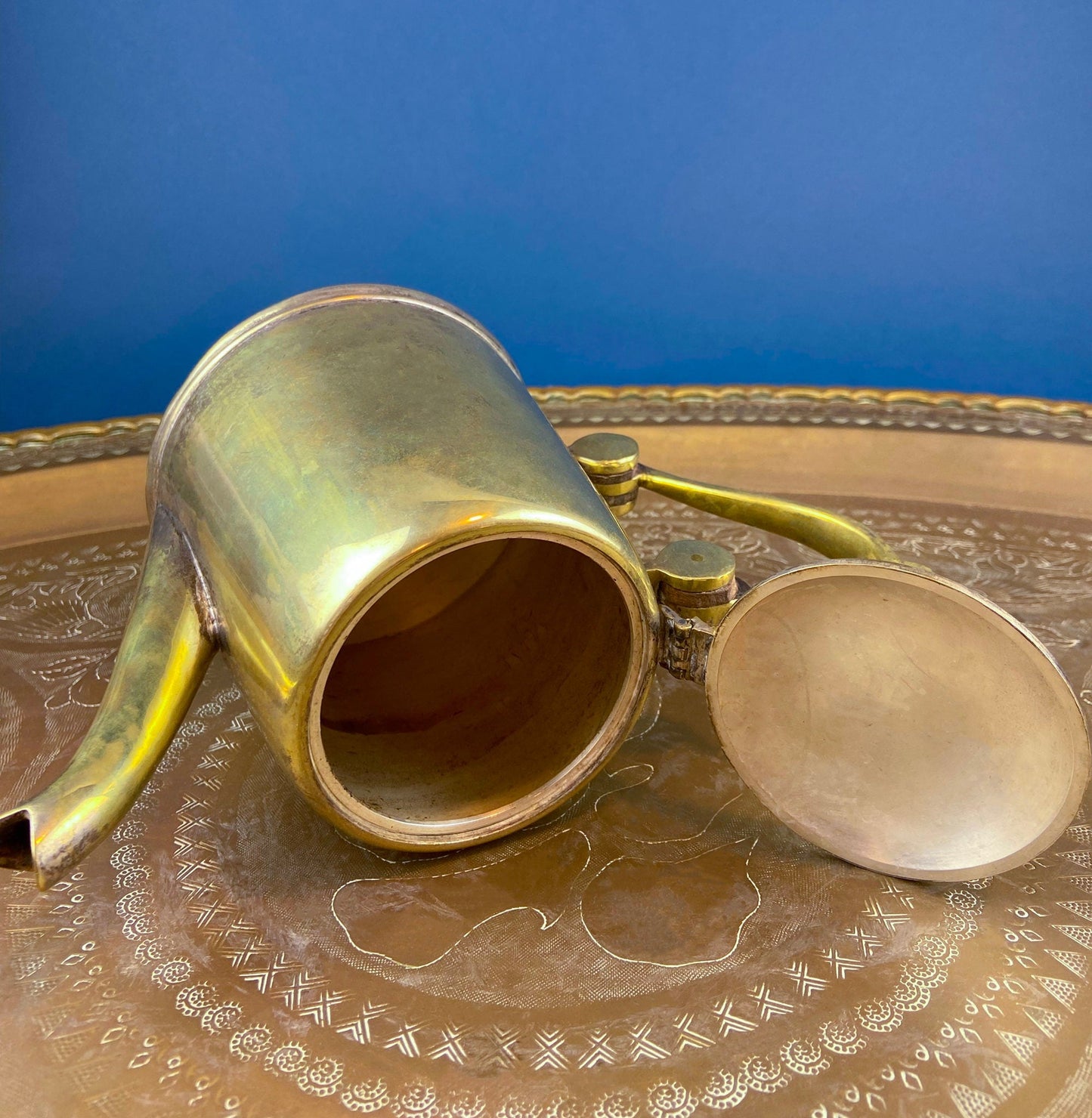 Antique Brass TeaPot or Coffee Pot. Vintage Gifts.