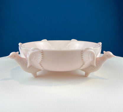 Westmoreland Milk Glass Eagle with Babies. Large White Bird On Nest Bowl. Cookie Jar with Lid. Storage Dish for Trinkets or Bath Accessories