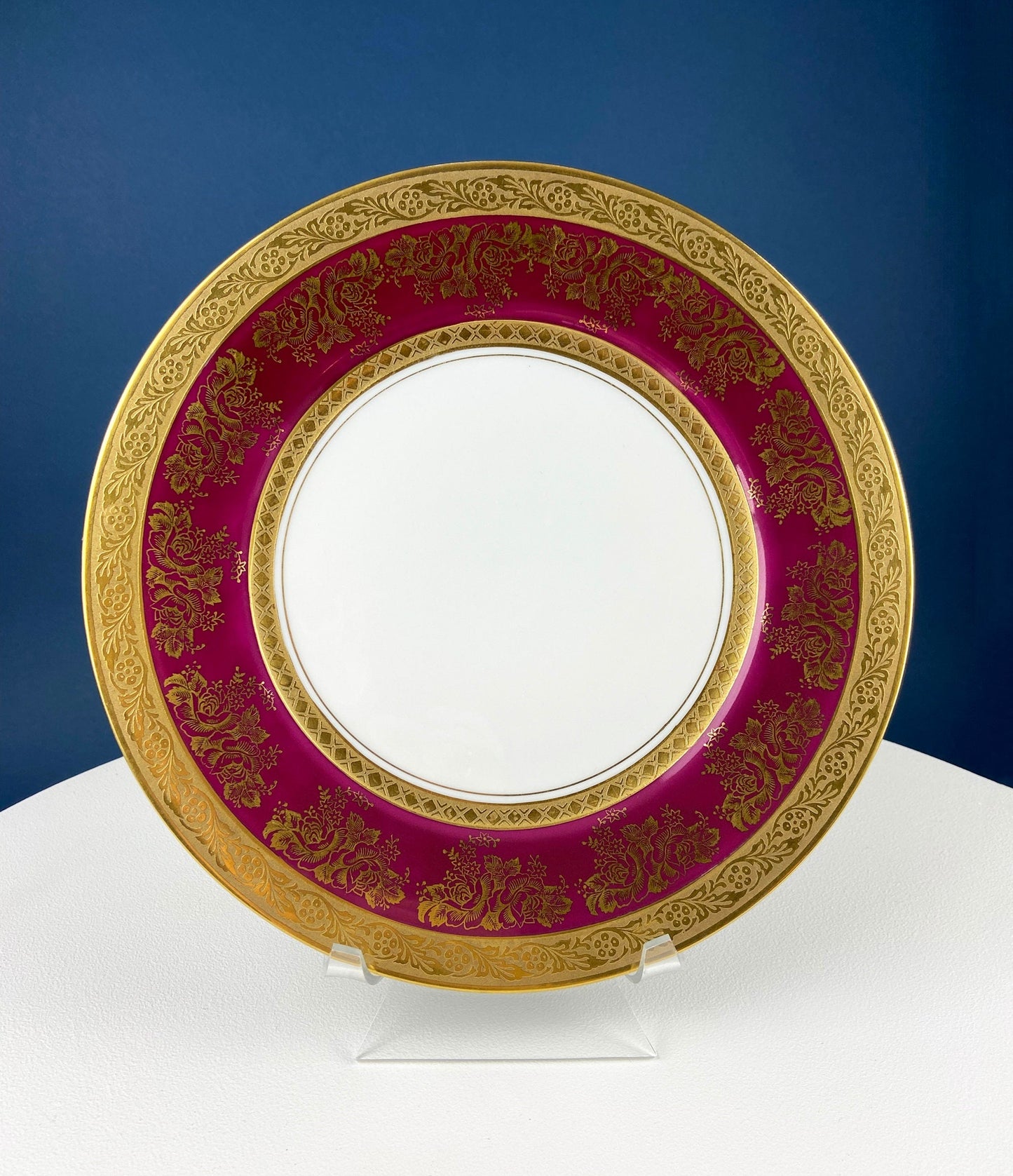Gold Cup and Saucer with Red Plate: Wheeling Germany, Omeco Czechoslovakia Tea Set