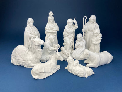 Porcelain Nativity Set. Christmas Fantasy Ltd Nativity Set. 9" Figurines. Seasonal Christmas Display. Beautifully Detailed.