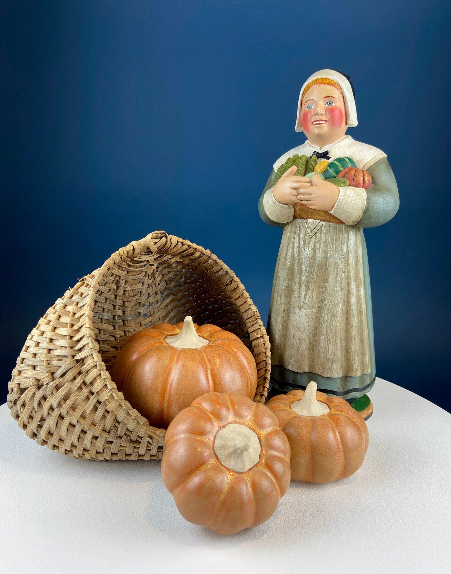 Set of Two Large Clay Pumpkins Making Scary Funny Faces. Candle or Light Kit. Halloween Thanksgiving Fall Decor. Home, Porch or Retail.