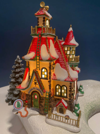 Needle's Tree Farm. Illuminated Porcelain Christmas Village House by Dept. 56. North Pole Series. Magically Detailed Holiday Decor.