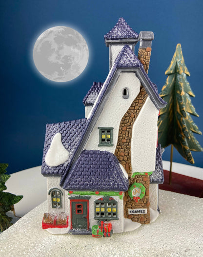 Neenee's Dolls and Toys by Department 56. Christmas Village House. Illuminated North Pole Series. Alternative Holiday Decor.