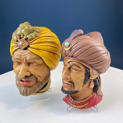 Vintage Chalkware Head of Smilling Asian Man in Red Hat. Life Like Caricature of Coolio. Ethnic Wall Hanging/Wall Art. Collectible Bus