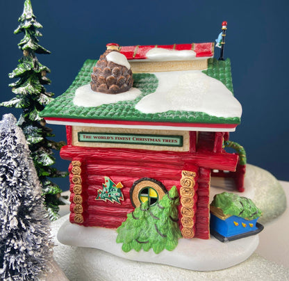 Needle's Tree Farm. Illuminated Porcelain Christmas Village House by Dept. 56. North Pole Series. Magically Detailed Holiday Decor.