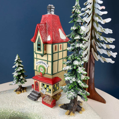 Needle's Tree Farm. Illuminated Porcelain Christmas Village House by Dept. 56. North Pole Series. Magically Detailed Holiday Decor.