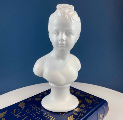 Vintage Napcoware White Porcelain Victorian Children Busts, Set of Two