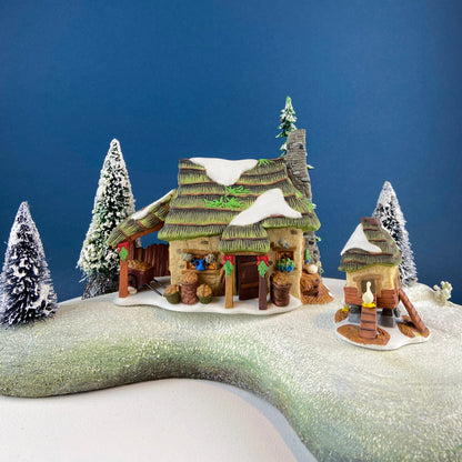 MayLie Cottage Porcelain Christmas Village House by Dept. 56. Dickens' Village Series. Illuminated Holiday Home Retail Display. Kids Room.