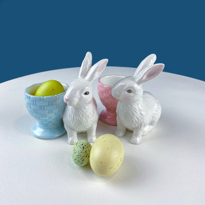 Cute Bunny Candle Holder. Beige Hallmark Rabbit Candle Holder. Easter or Spring Celebration. Dining Room Table Decor.  Modern Farmhouse.