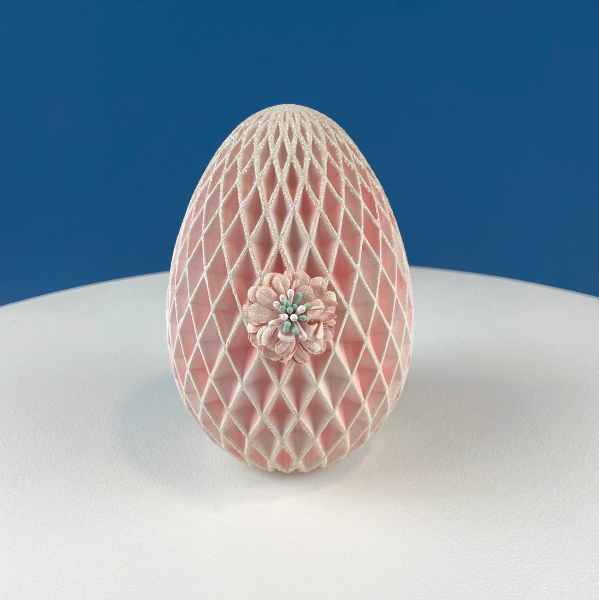 Large Ceramic Pink and White Egg. 6" Tall Ombre Egg. Easter Celebration. Dining Room Table Decor. Cafe, Store, Bakery. Modern Farmhouse