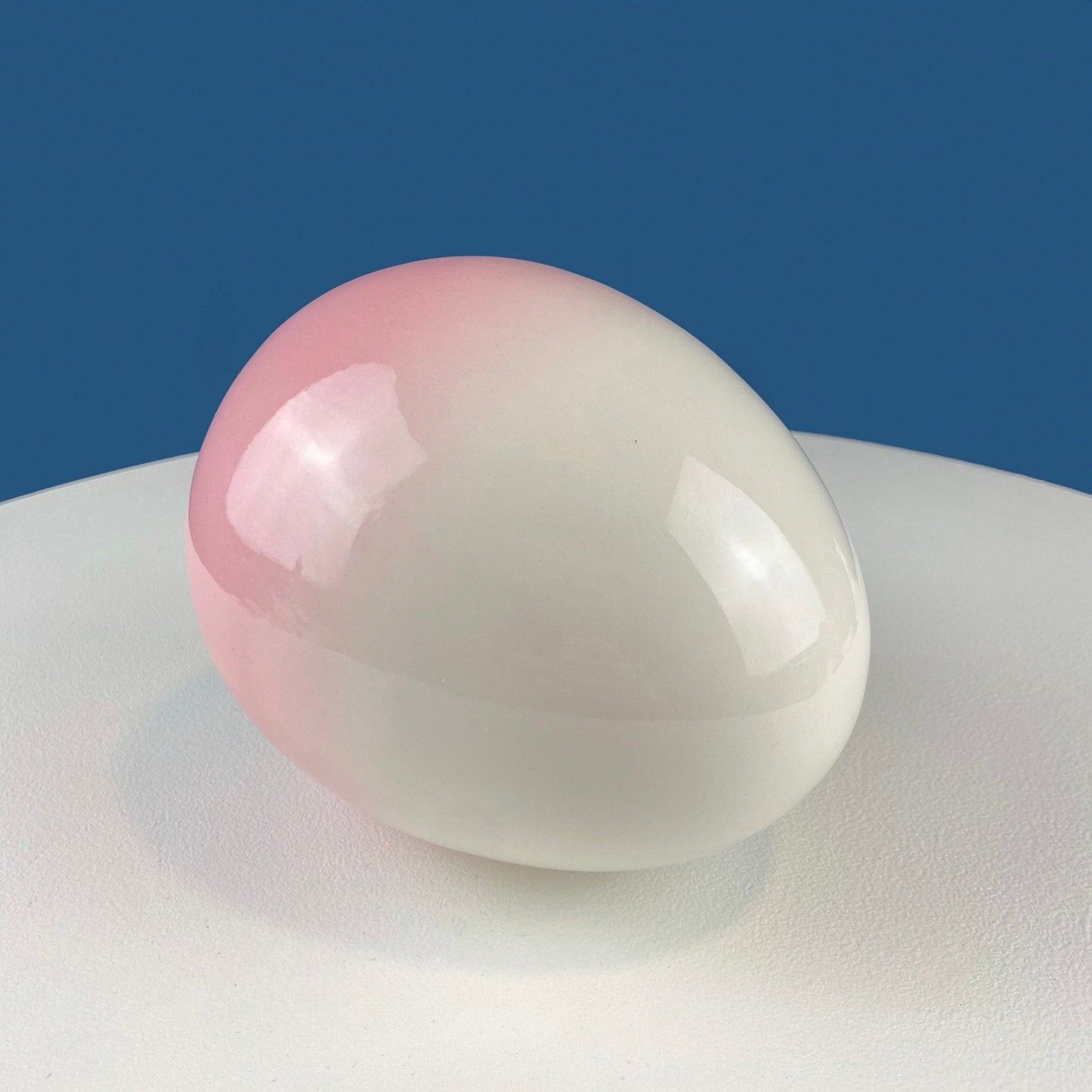 Large Ceramic Pink and White Egg. 6" Tall Ombre Egg. Easter Celebration. Dining Room Table Decor. Cafe, Store, Bakery. Modern Farmhouse