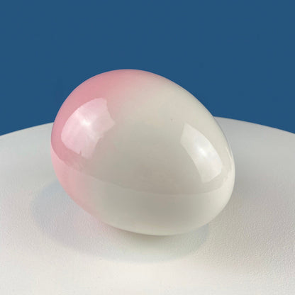 Large Ceramic Pink and White Egg. 6" Tall Ombre Egg. Easter Celebration. Dining Room Table Decor. Cafe, Store, Bakery. Modern Farmhouse