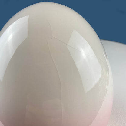 Large Ceramic Pink and White Egg. 6" Tall Ombre Egg. Easter Celebration. Dining Room Table Decor. Cafe, Store, Bakery. Modern Farmhouse
