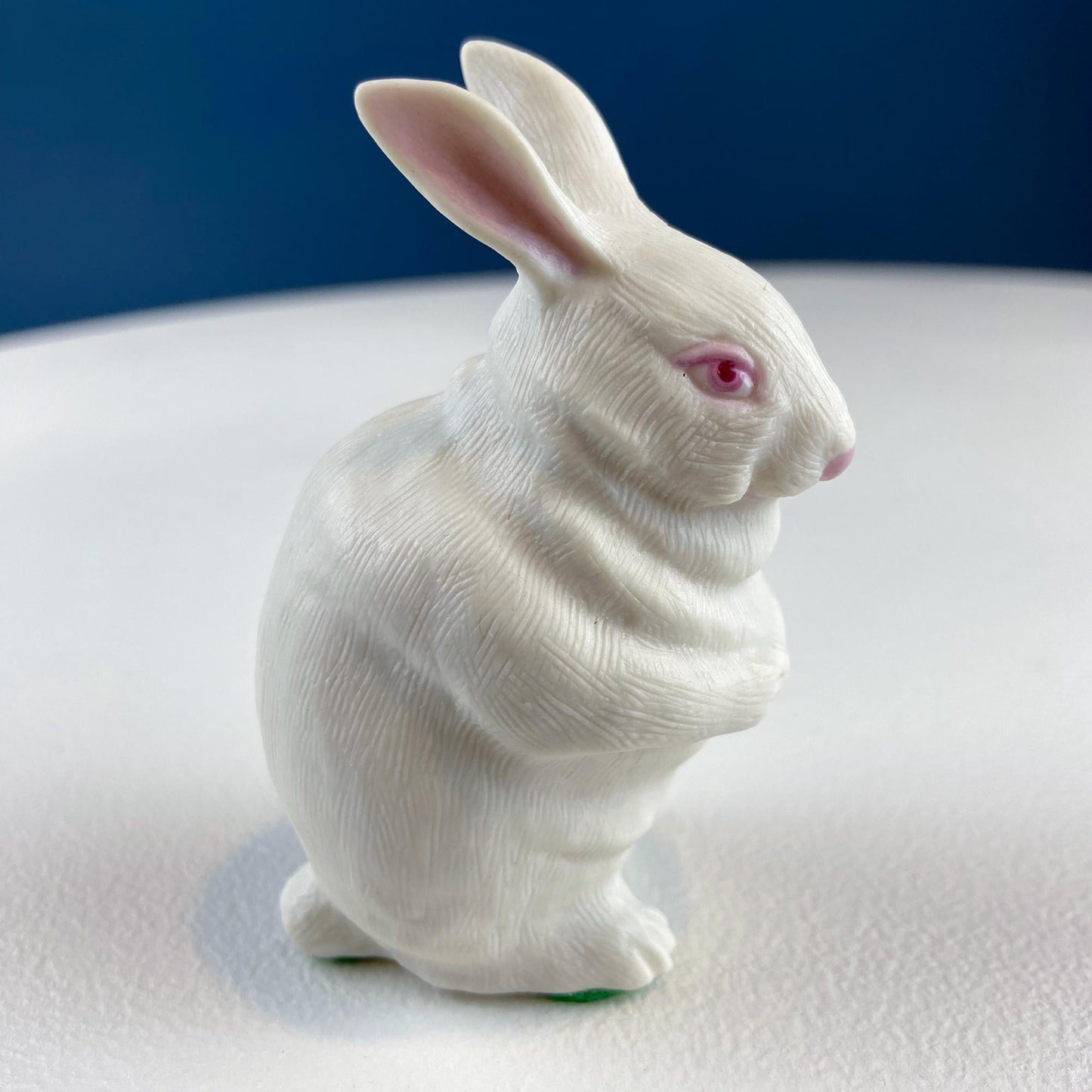 Family of White Porcelain Bunnies with Pink Ears & Eyes. 5 Small Figurines. Home Kids Room Decor. Easter Display. Gift for Him or Her.