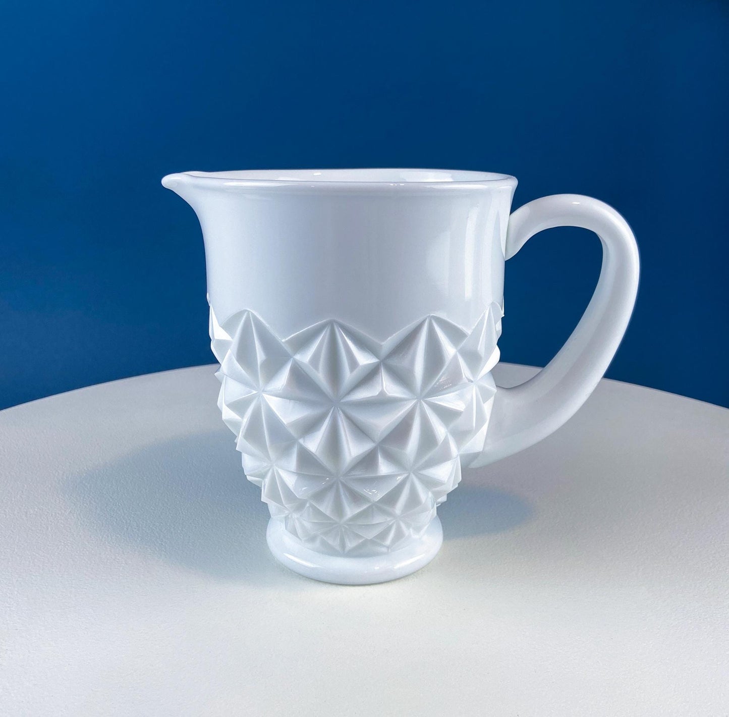 Purple Slag Glass Pitcher with Geometrical Motifs by Imperial Glass. Water Juice Jug. Dining Room Decor. Modern Farmhouse. Gift for Him/Her.