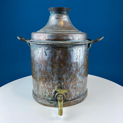 Hand Pounded Tin Copper Turkish Teapot or Coffee Pot. Rustic Home Decor. Perfect for Camping. Gift for Him, Dad, Camping Buddy.