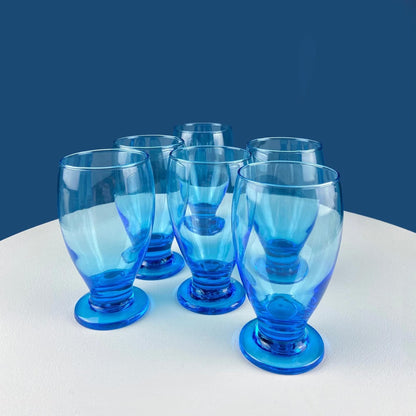 Coffee Tea Hand Blown Cups for Juice Punch Espresso Matcha or Irish Coffee. Set of 6. Loop Handles. Modern Glassware. Dining Room Decor.