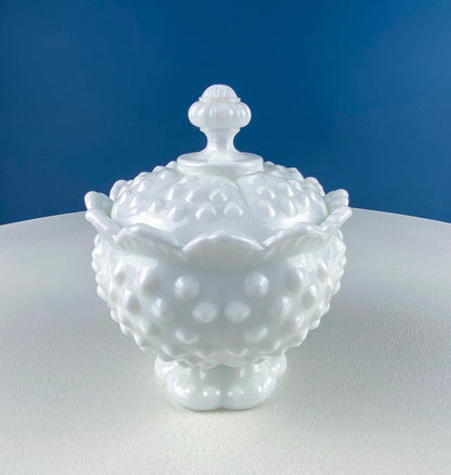 Vintage Fenton Milk Glass Sugar Bowl & Creamer on Matching Tray. White Thumb Print Serving Dishes. Collectible Glass. Dining Room Servware.
