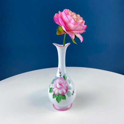 Vintage Lenwile Ardalt Porcelain Flower Vase: Boy with Wine Barrel