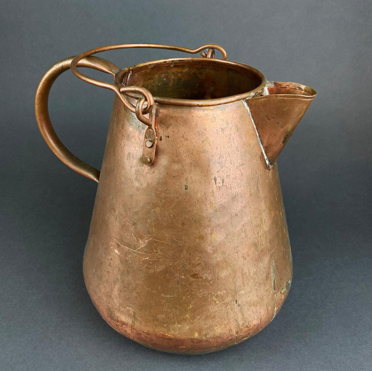 Antique Hand Carved Wood Pail: Rustic Farmhouse Dry Flower Display