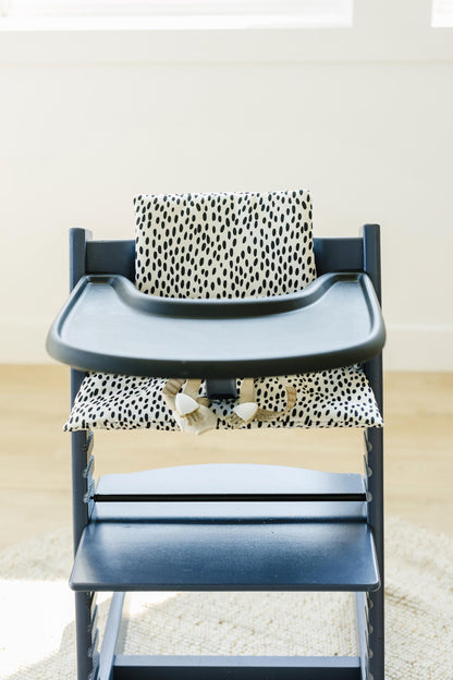 Black Polka Dot Stokke Tripp Trapp Cushion: Wipeable Highchair Accessory
