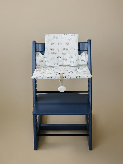 Tiny Tractors Cushion for the Stokke Tripp Trapp Highchair - Wipeable Cover - Baby Highchair Accessories
