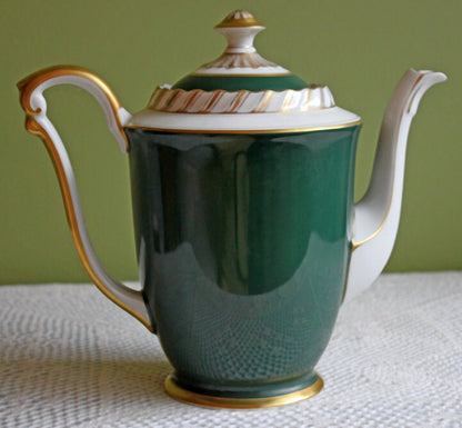 Bavarian Coffee Pot by Schwartzburg with Yellow Roses on Green Background