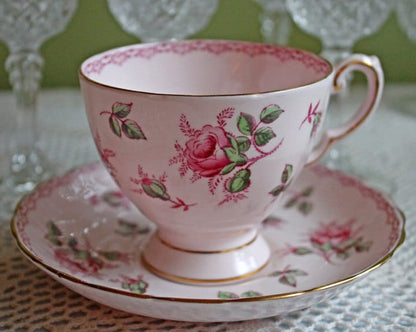 Vintage Queen Anne Bone China Porcelain Tea Cup and Saucer. Summer Days Design. Tea Party Hosting Essentials. Collectible Set.