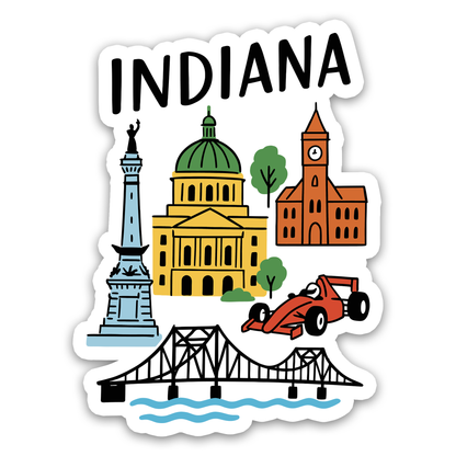 Indiana State Icons Sticker