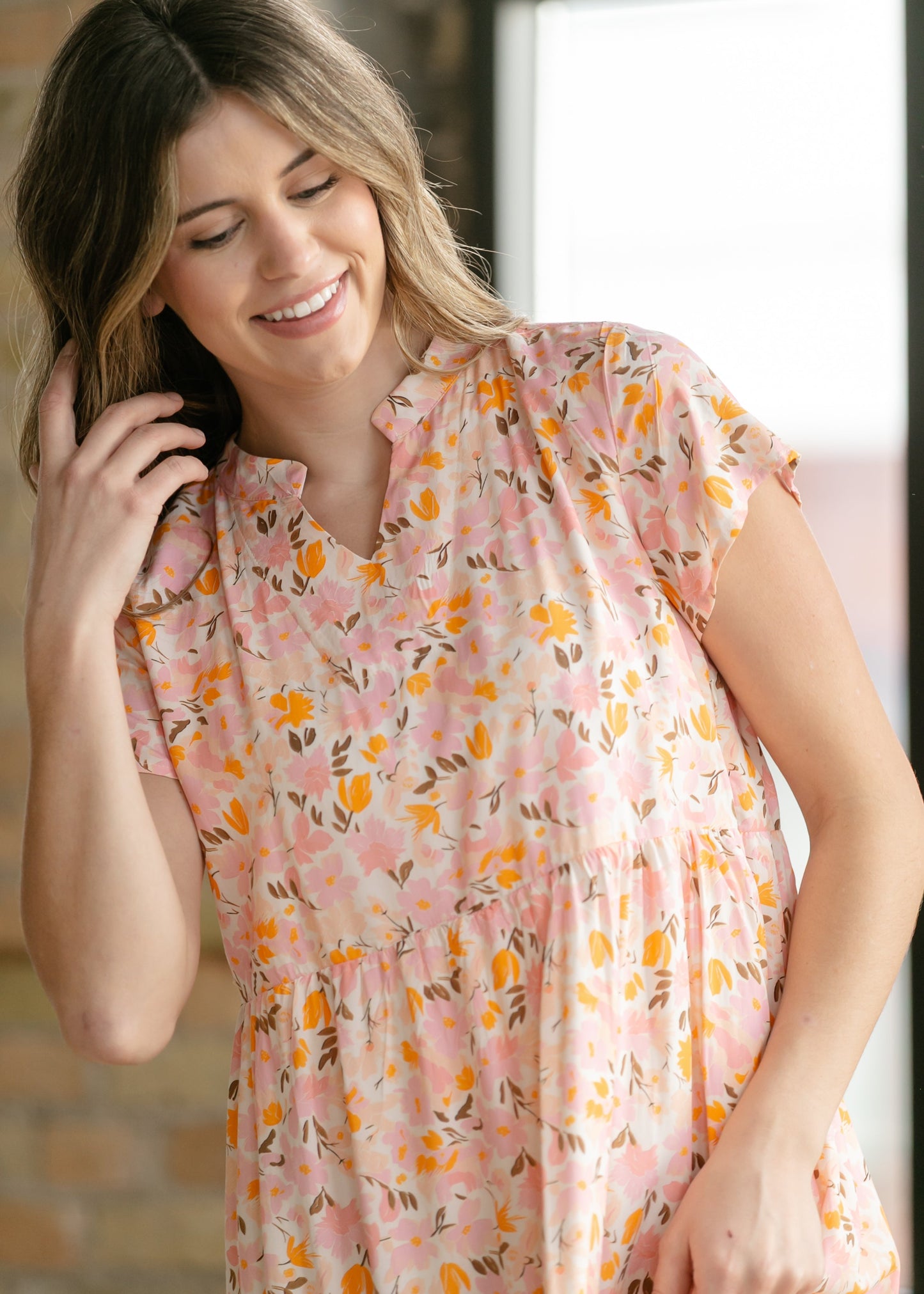 Jaydrien Floral Flutter Sleeve Midi Dress - FINAL SALE