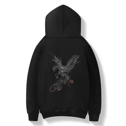 KH9011 Striking Phoenix Embroidery Hoodie