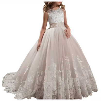 Lavender Tulle Lace Wedding Dress for Children
