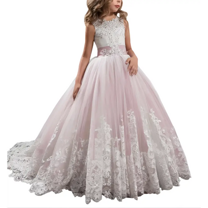 Lavender Tulle Lace Wedding Dress for Children