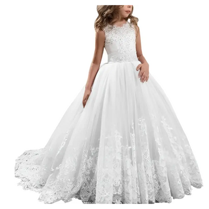 Lavender Tulle Lace Wedding Dress for Children