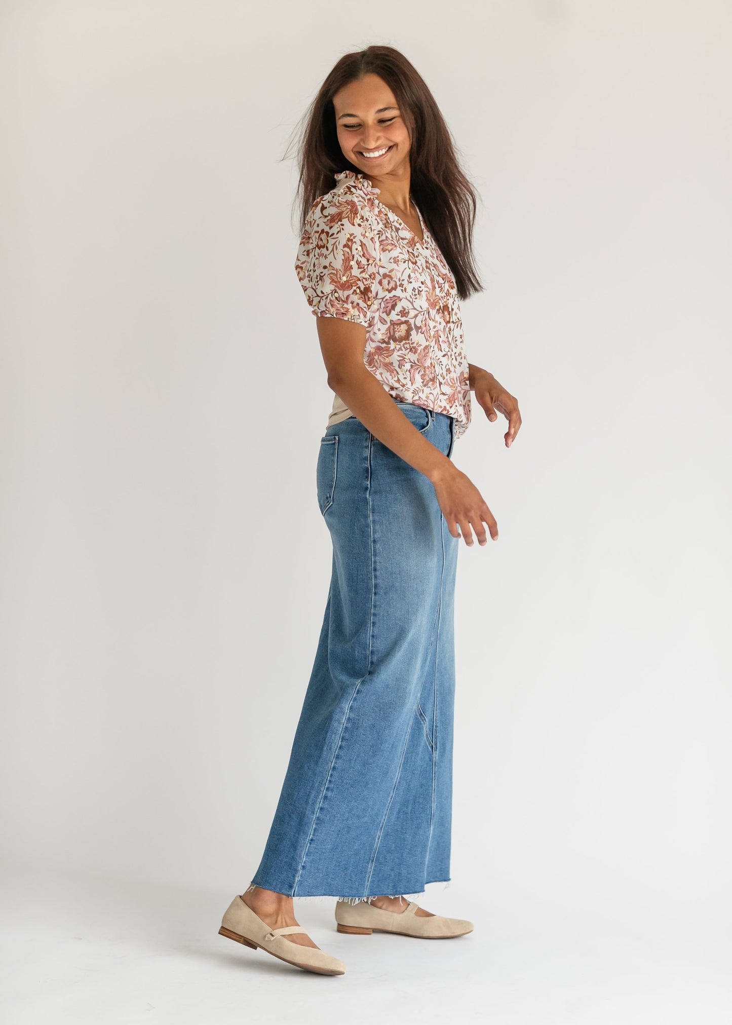 Lee A-Line Raw Hem Maxi Skirt - FINAL SALE