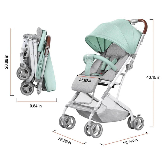 Light Blue Baby Infant Foldable Umbrella Stroller Lightweight Travel Carriage Pushchair