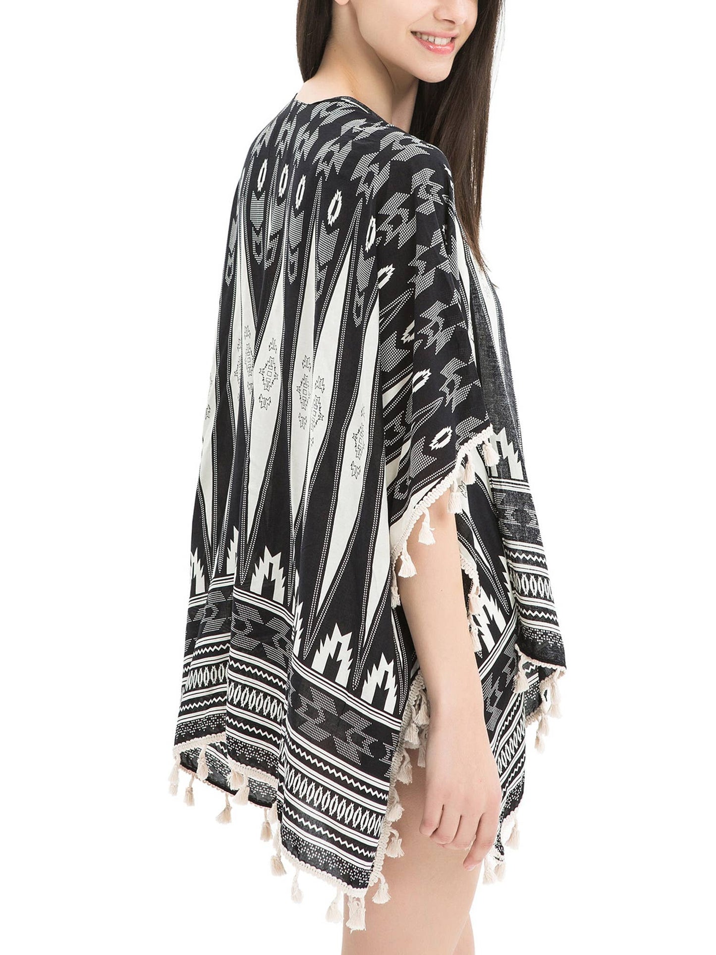 Women's Beach Cover Up Viscose Kimono Tribal