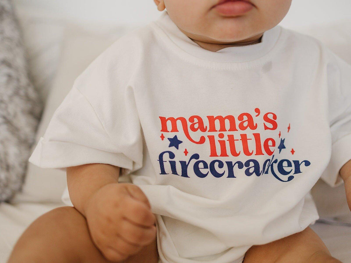 Mama's Little Firecracker T-Shirt Romper *0-3m & 18-24m left