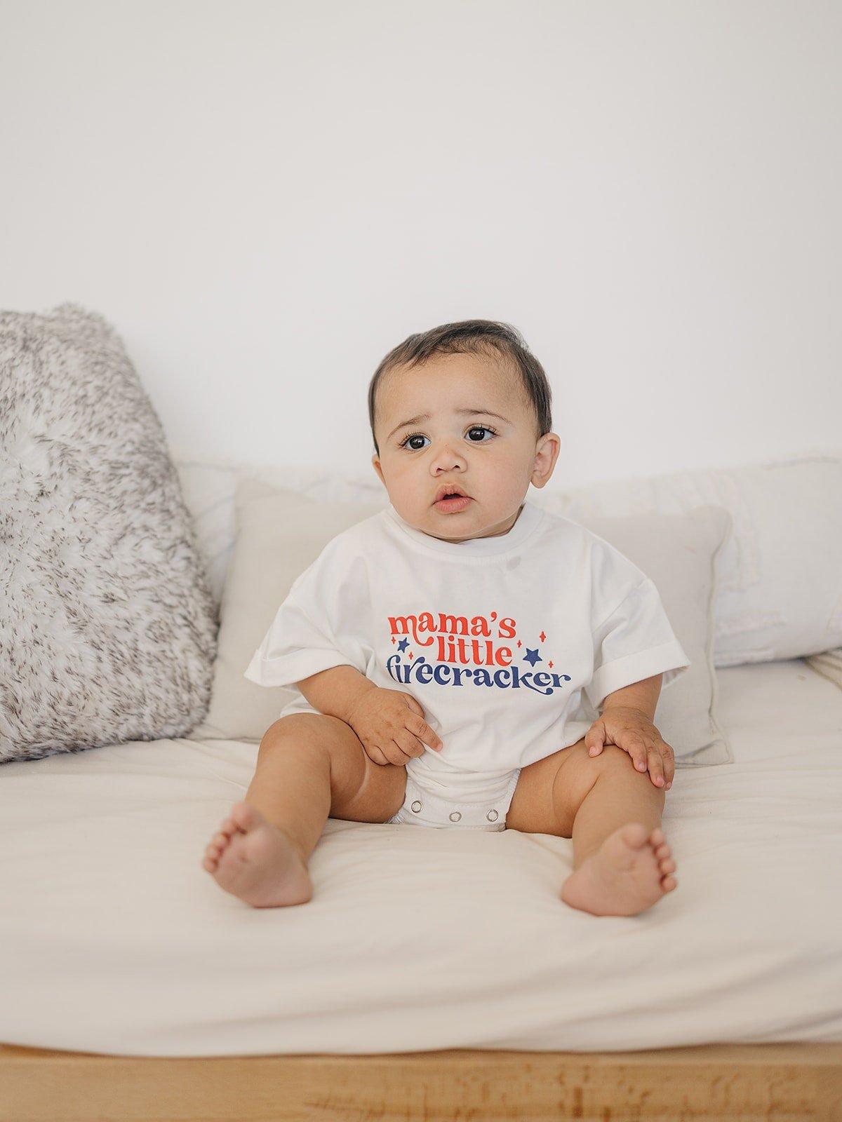 Mama's Little Firecracker T-Shirt Romper *0-3m & 18-24m left