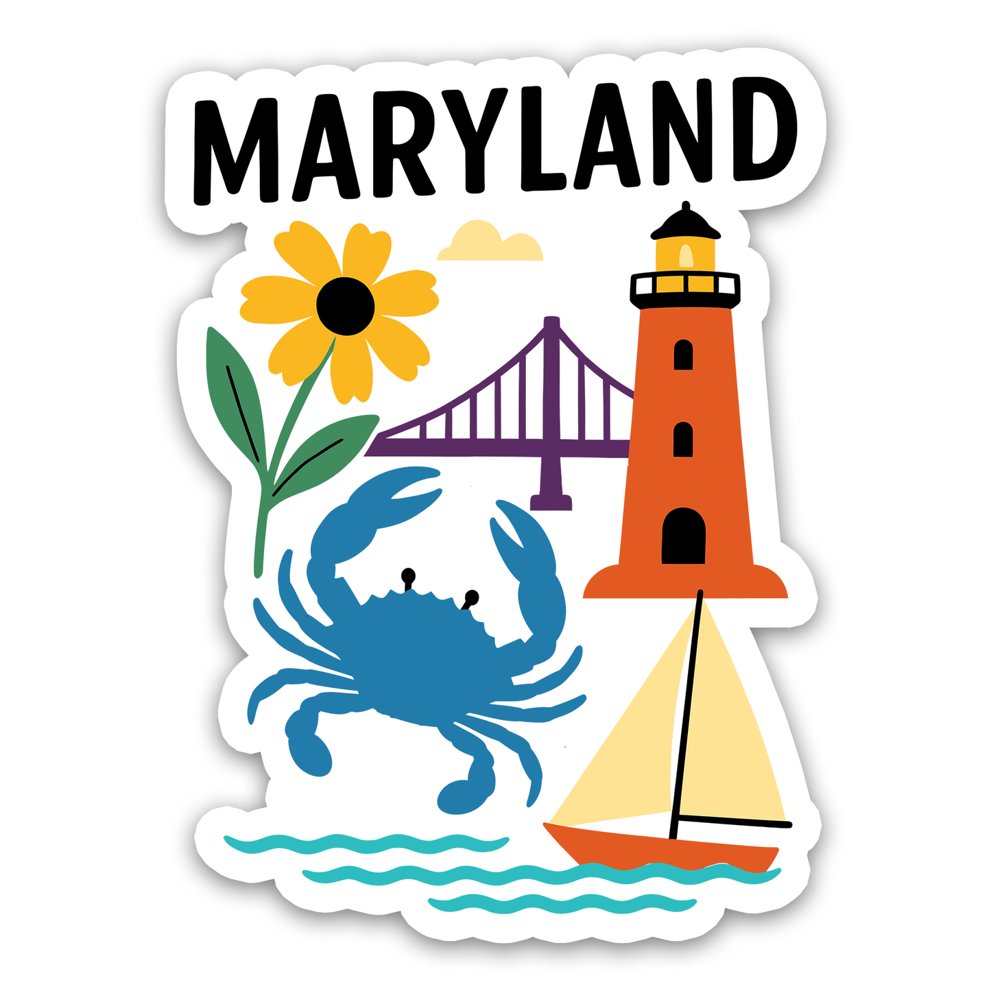 Maryland State Icons Sticker
