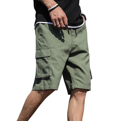 Men Shorts Casual Loose Sports Pants Overalls Men New Summer Fashion Beach Pants High Quality Shorts Men Summer Men's Outdoor Cargo Shorts Pocket Cotton Casual Half Pants Mid Waist Drawstring Loose Shorts
