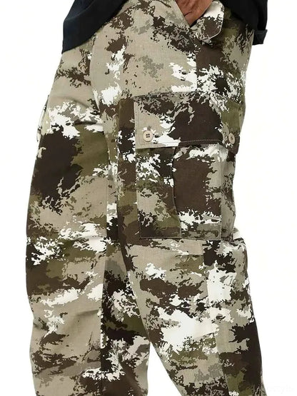 Brown Khaki Men's Camouflage Combat Cargo Pants
