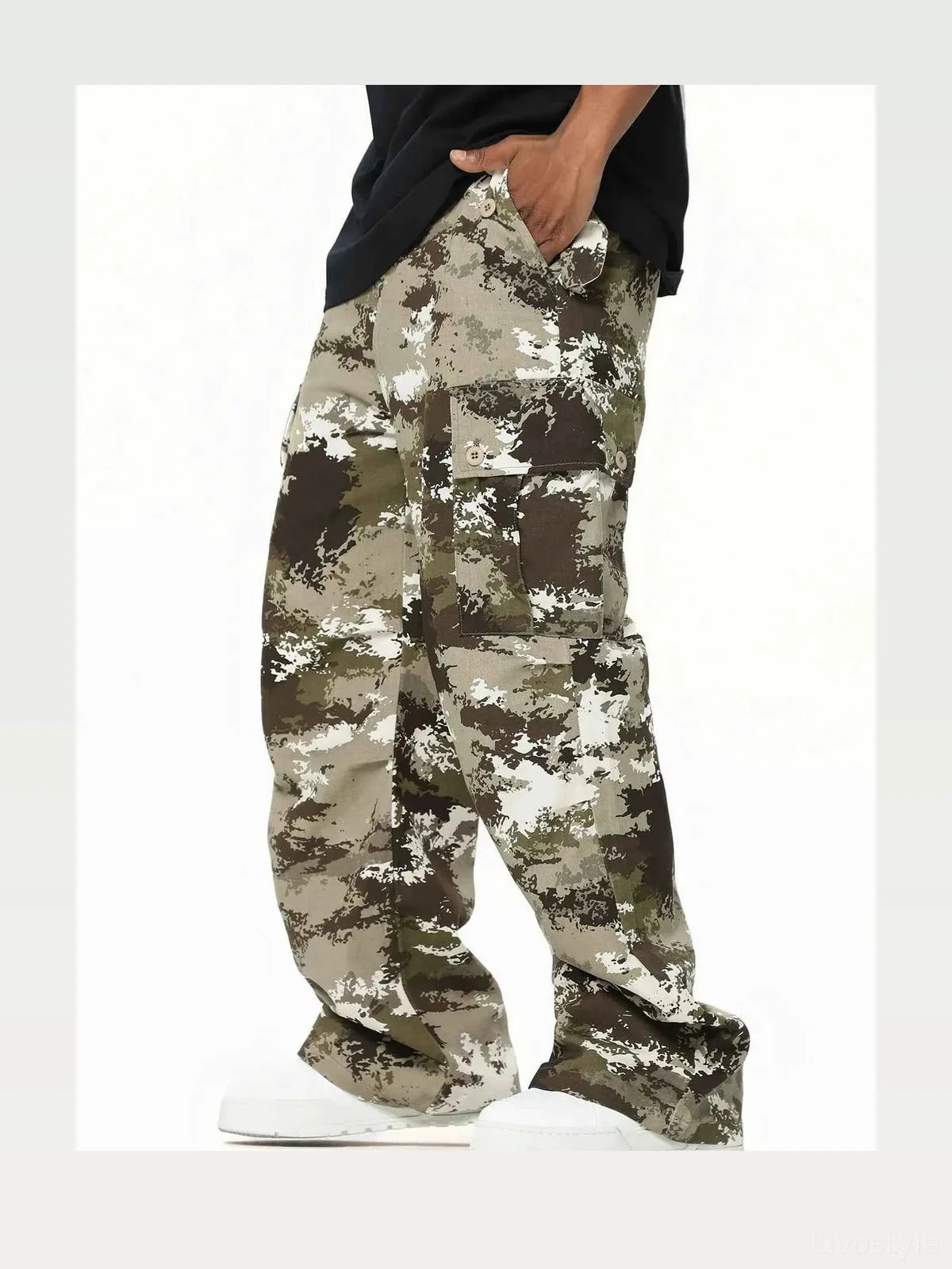 Brown Khaki Men's Camouflage Combat Cargo Pants