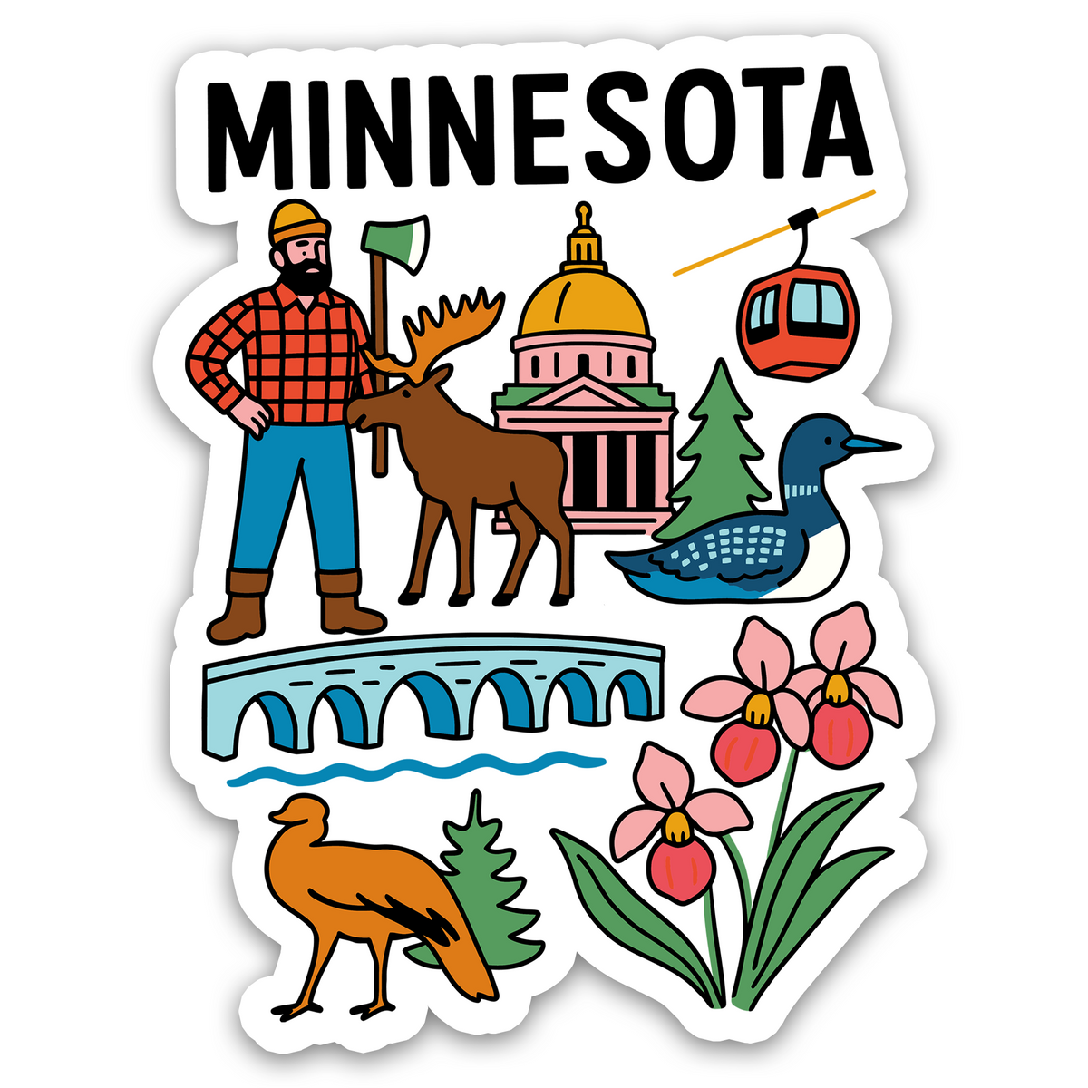 Minnesota State Icons Sticker