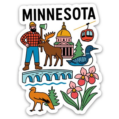 Minnesota State Icons Sticker