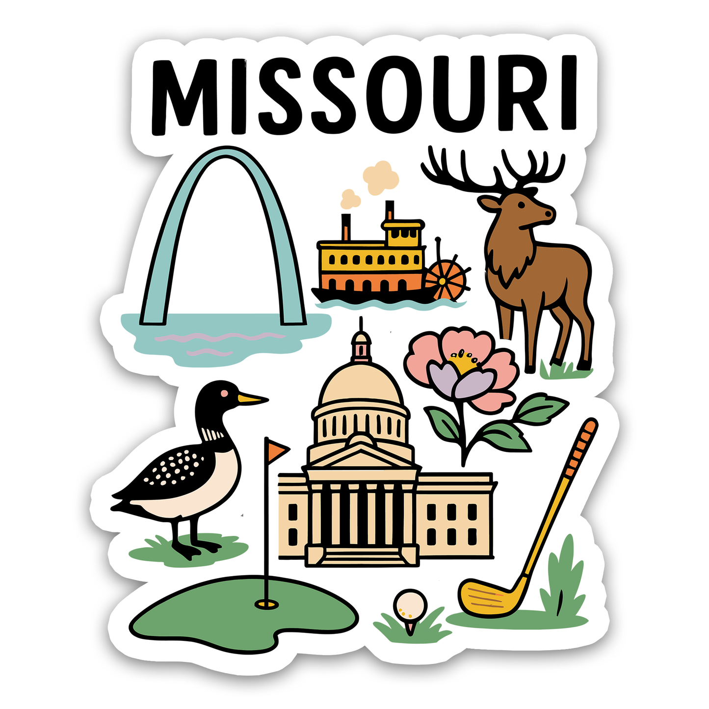 Missouri State Icons Sticker