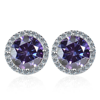 Moissanite Stud Earrings 0.8ct D Color 925 Sterling Silver 18K White Gold
