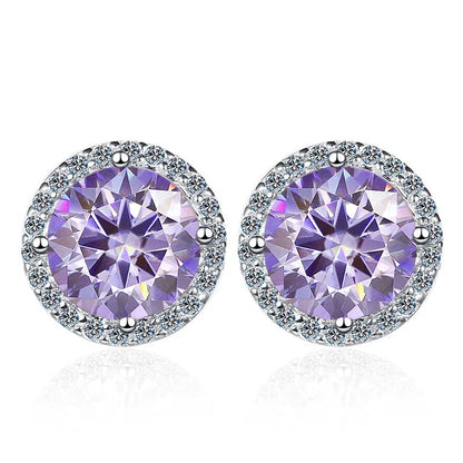 Moissanite Stud Earrings 0.8ct D Color 925 Sterling Silver 18K White Gold