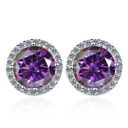 Moissanite Stud Earrings 0.8ct D Color 925 Sterling Silver 18K White Gold